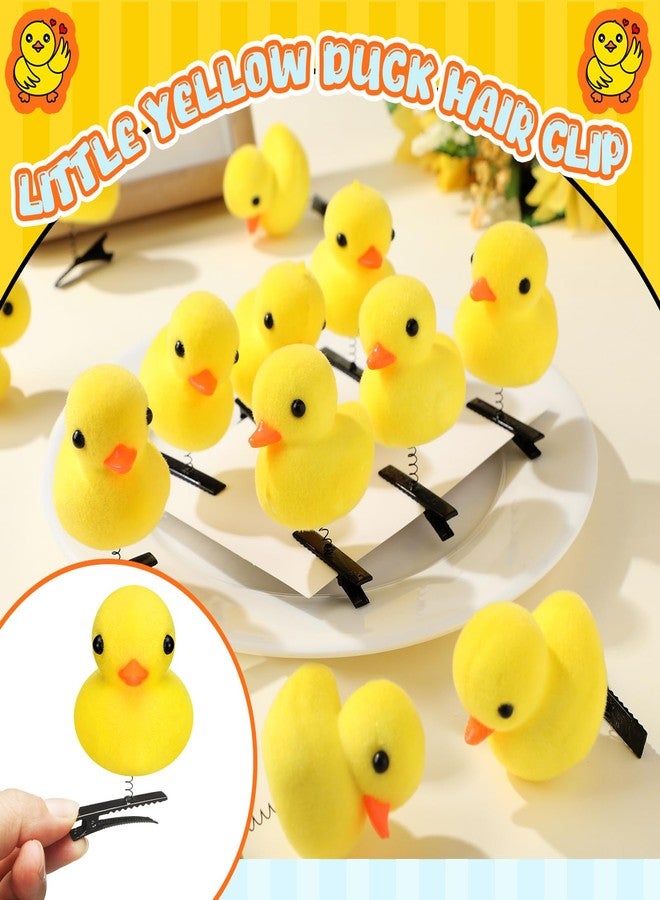 Croknit 12 Pcs Duck Hair Clips Cute Festival Rave Sprouts Yellow Duck Hairpin Kawaii Cartoon Ducky Clips Decorative Hair Accessories for Summer Holiday Party Props(Simple Style) - Image 5